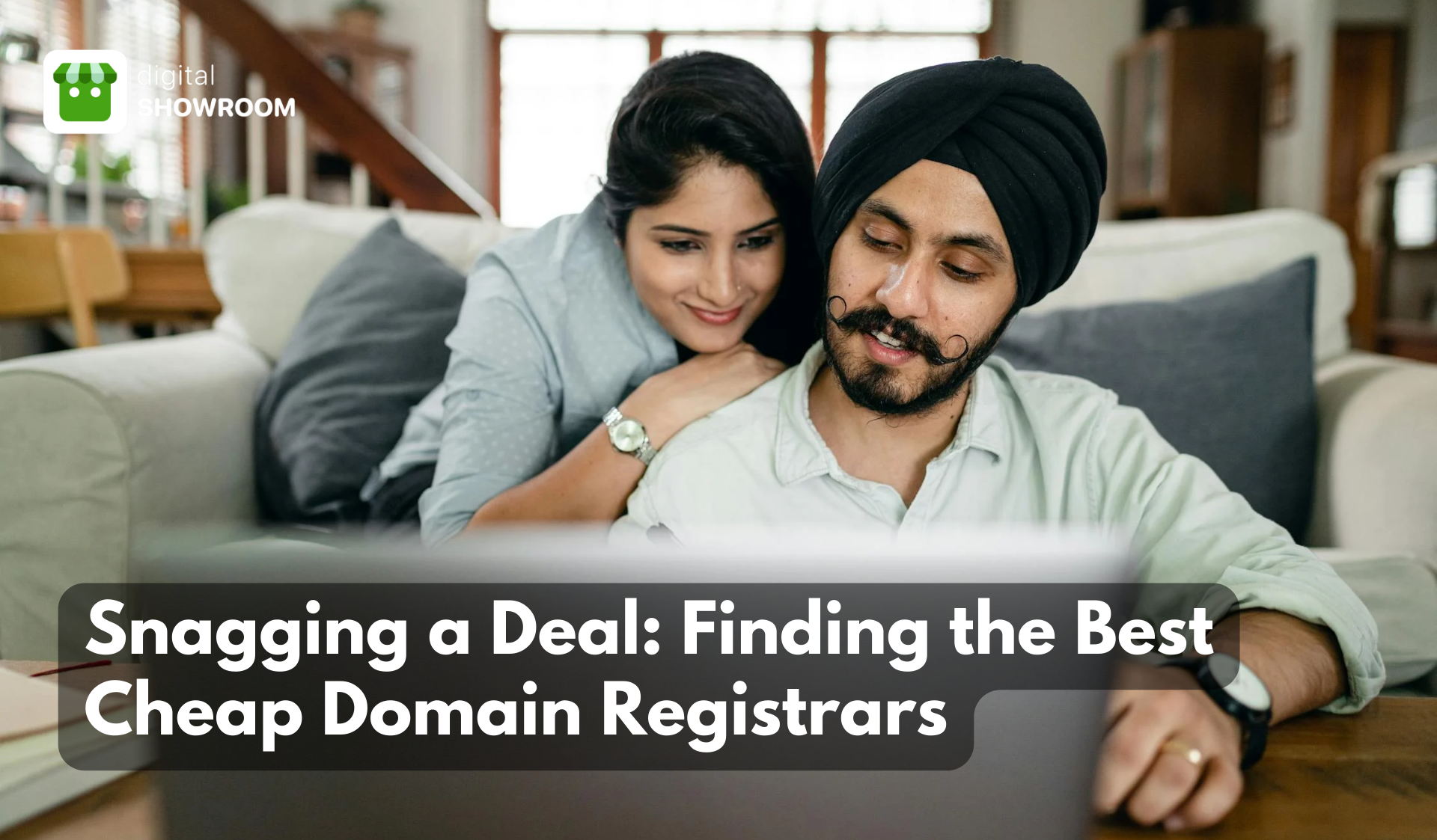 Husband and wife finding the best domain registrars to purchase a domain name from.