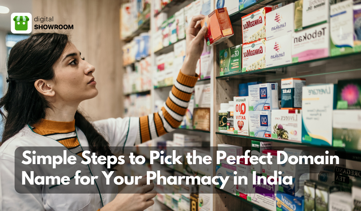 Indian pharmacist picking medicine from a rack for fulfilling orders received from her website.