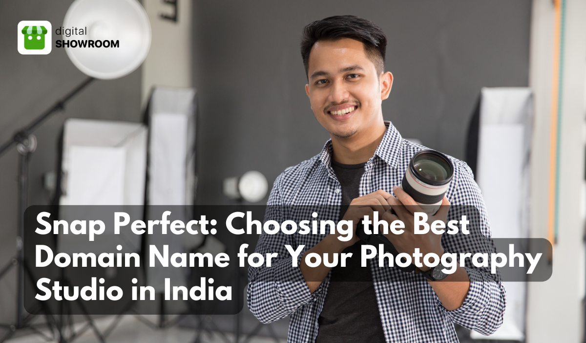 Young smiling Indian photographer explaining the steps to own the perfect domain name for a photography studio business in India.