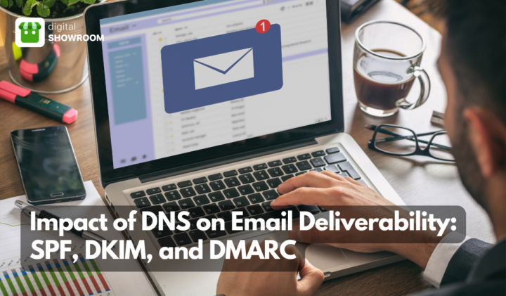 Image showing an indian man receiving emails also highlighting the impact of DNS on email deliverability.